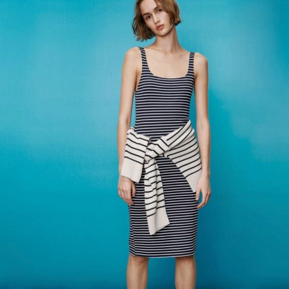 Zara - Midi Stripe Dress - M - Picture 1 of 1